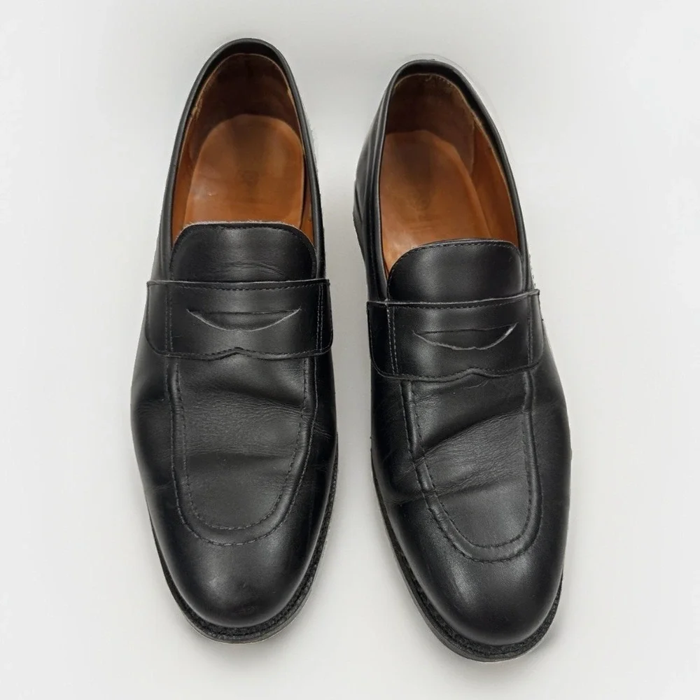 Allen Edmonds Men's Black Lake Forest Leather Penny Loafers Size 10D